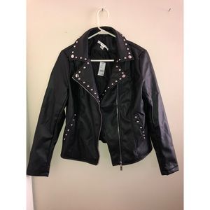 Black Leather Jacket with studs